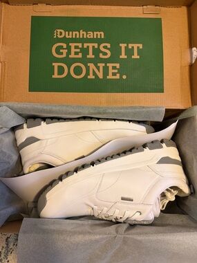 Dunham White and Gray Men’s Leather Sneakers GLASTONBURY UBAL ICI8217 size 11 4E
